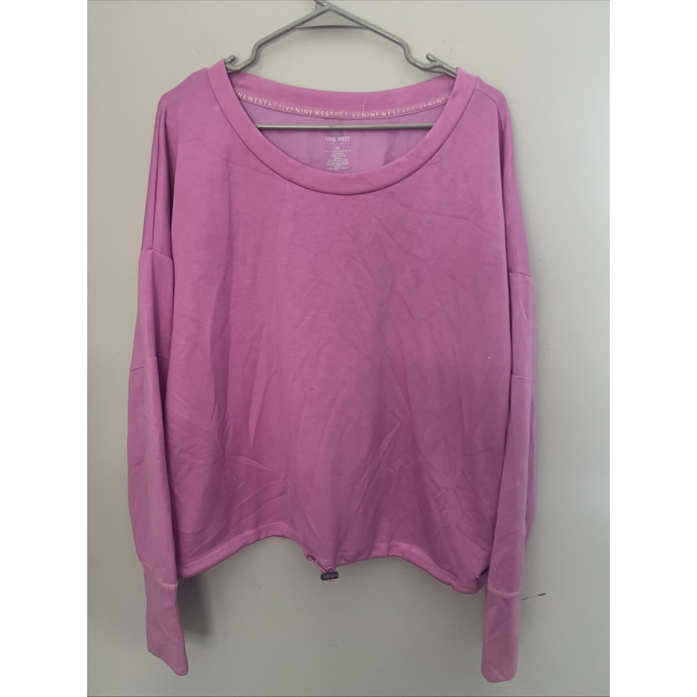 Nine West Active Pink Featherweight Pullover Long Sleeve Top size 1xl